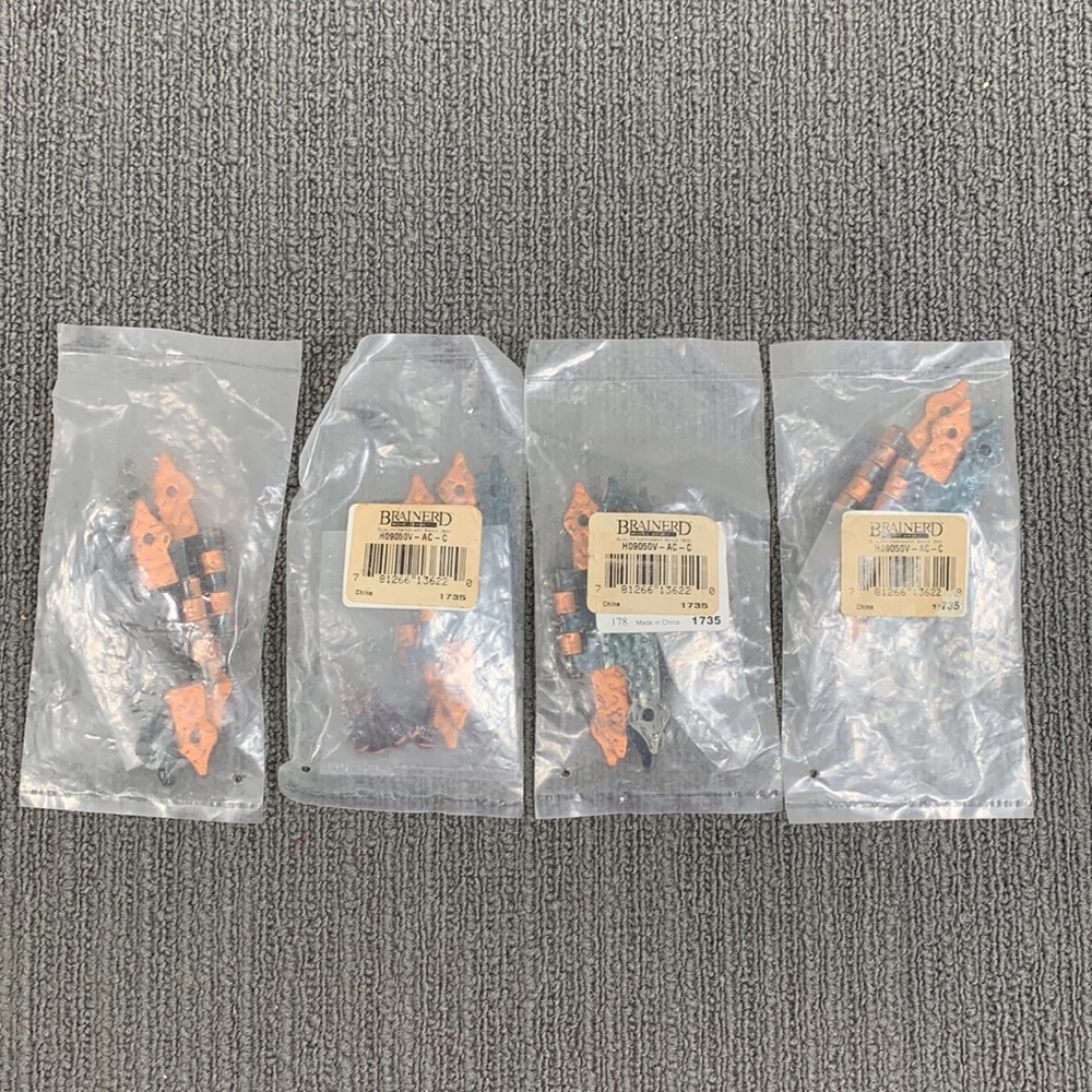 Brainerd Cabinet Door Hinges Copper Hammered H09050V-AC-C 8 Total New